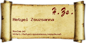 Hetyei Zsuzsanna névjegykártya
